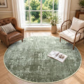 4Ft Round Area Rugs for Living Room, Soft Non-Slip Washable Rugs Modern by Cuzwlovita