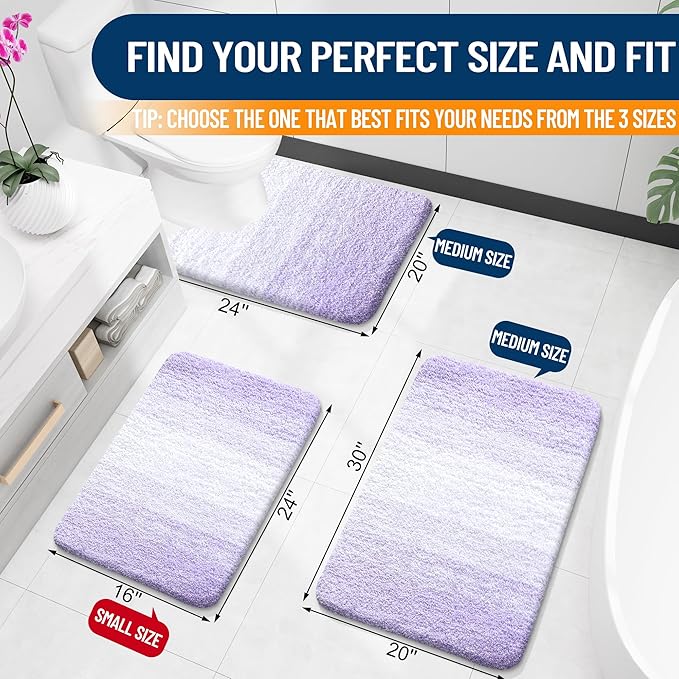 OLANLY Bathroom Runner Rugs Mat 59x24, Extra Soft Absorbent Microfiber Bath Rug - Image 2