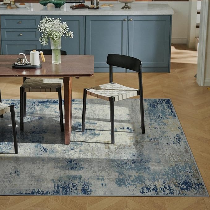 Lahome Modern Abstract Area Rug 3x5, Washable Bedroom Rug Soft Throw Entry Mat - Image 2