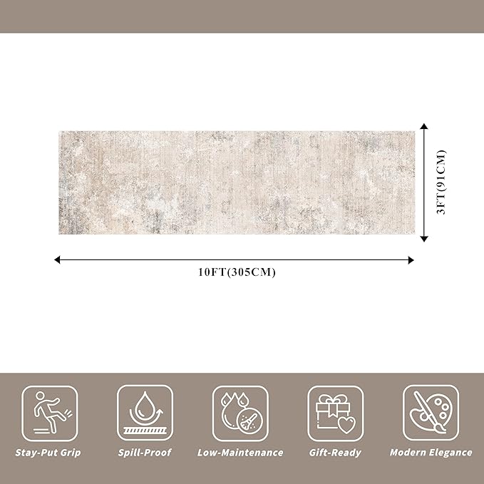 3x10 ft Washable Hallway Runner Rug – Non-Slip Long Carpet Runner - Image 2