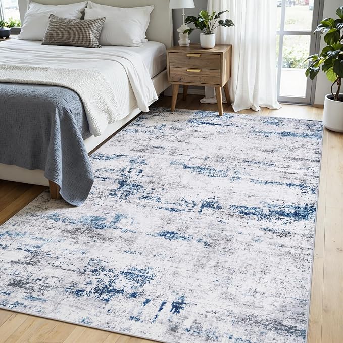 Area Rug Living Room Rugs: 5x7 Large Soft Indoor Carpet Modern Abstract Rug - Image 4