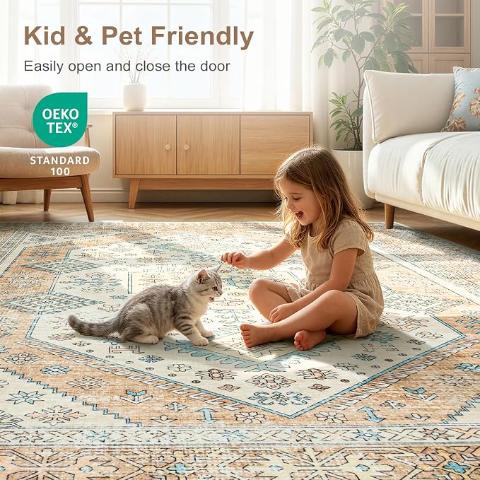 Lofus Vintage Living Room Rugs 5x7, Soft Machine Washable Area Rug - Image 5