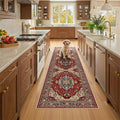 RELEANY Area Rugs Runner 2'x8' Washable Non-Slip, Floral Vintage Distress by RELEANY