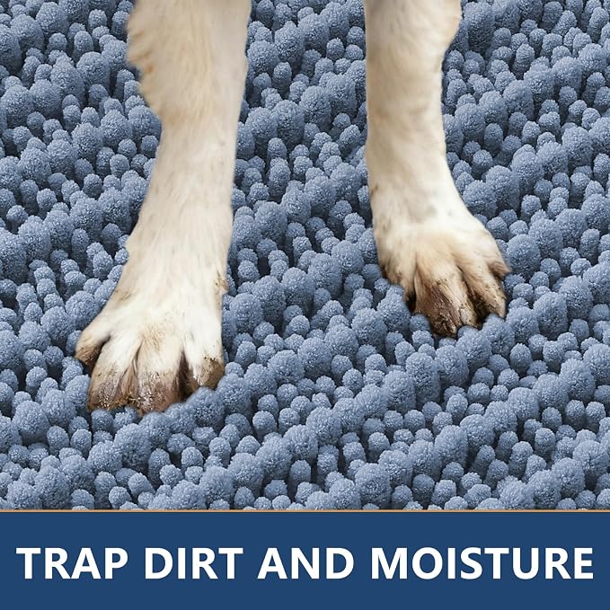 Smiry Dog Door Mat for Muddy Paws 48x30, Absorbent Dirt Trapper, Non-Slip - Image 4