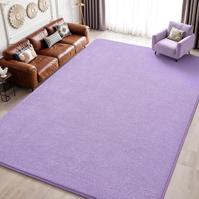 Keeko 4x6 Purple Area Rugs for Bedroom, Soft Modern Living Room Rug Indoor Non by Keeko