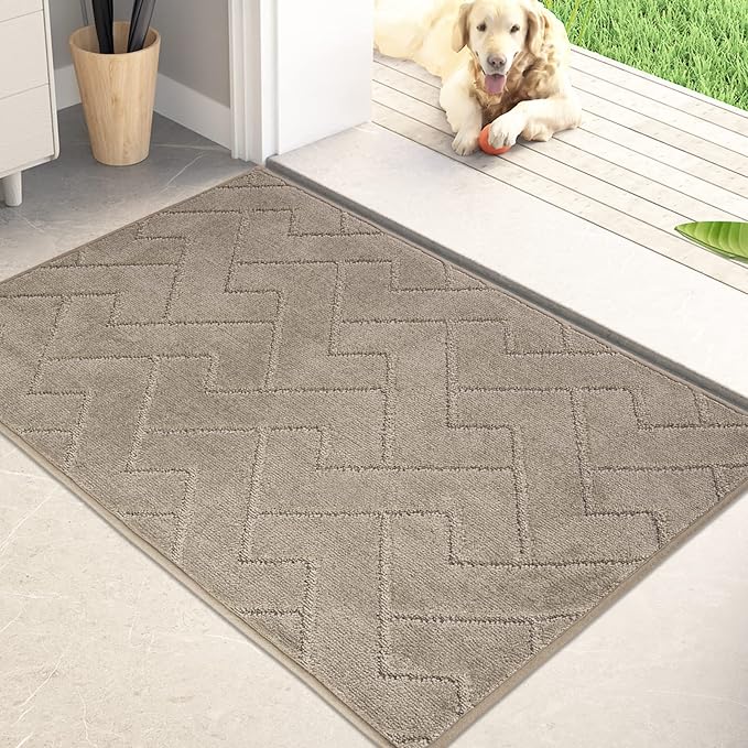 PURRUGS Dirt Trapping Door Mat 24" x 35.5", Non-Slip Machine Washable Entry Rug by PURRUGS