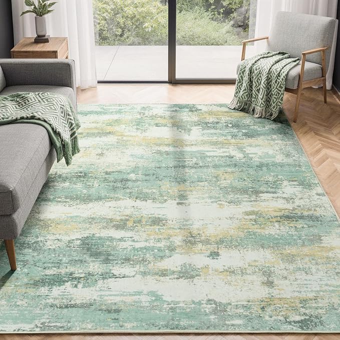 Rugflix 5x7 Area Rugs for Living Room, Washable Large Rug Stain-Resistant Low by RugflixAreaRugs