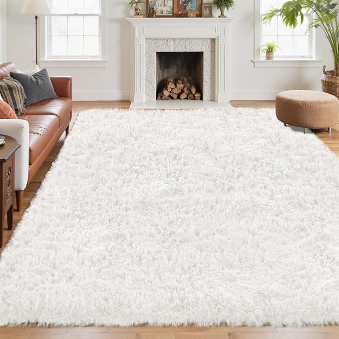 6x9 Area Rug for Living Room: Ultra Soft Fluffy Rug Modern Large Thicked Shag by Oriannal