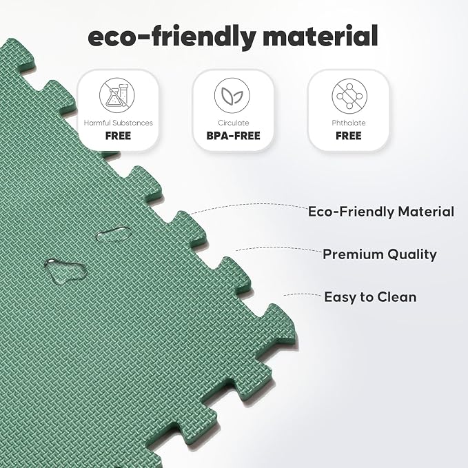 36 Pack Home Gym Mat, Puzzle Exercise Mat, EVA Interlocking Foam Floor Tiles - Image 3