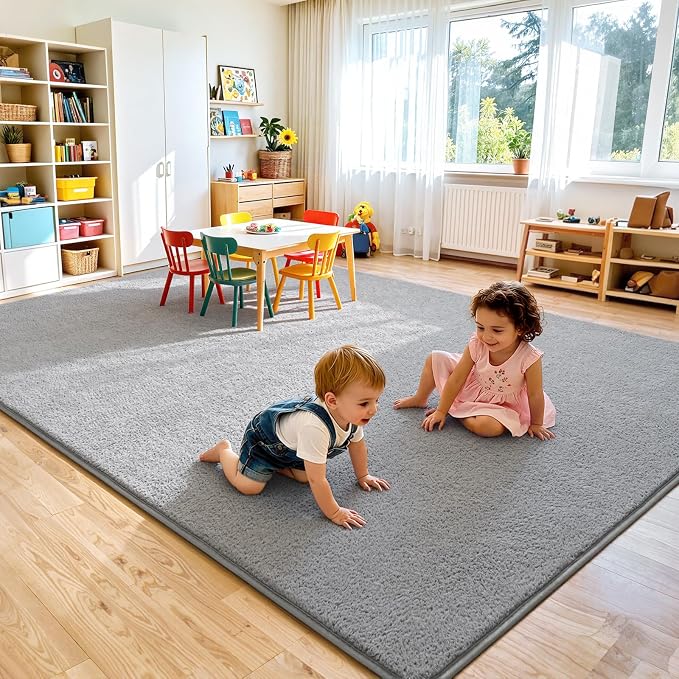 Keeko Area Rugs for Living Room Bedroom 6x9 Grey, Soft Modern Large Rugs Indoor - Image 5