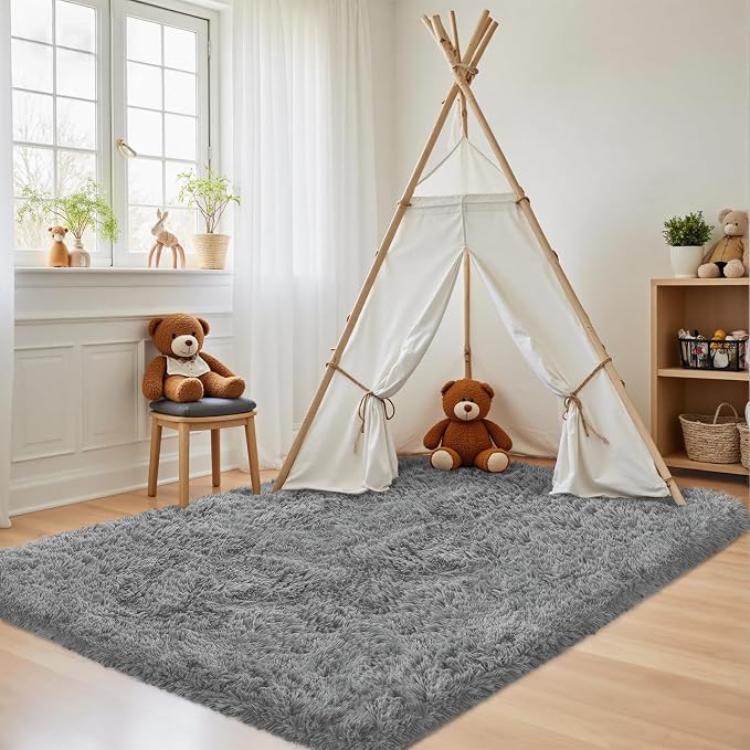 4x6 Area Rug for Living Room: Ultra Soft Fluffy Rug Modern Large Thicked Shag - Image 3