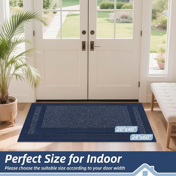 BEQHAUSE Indoor Door Mat 24" x 60", Dirt Trapper Door Mats Non-Slip Entryway - Image 2