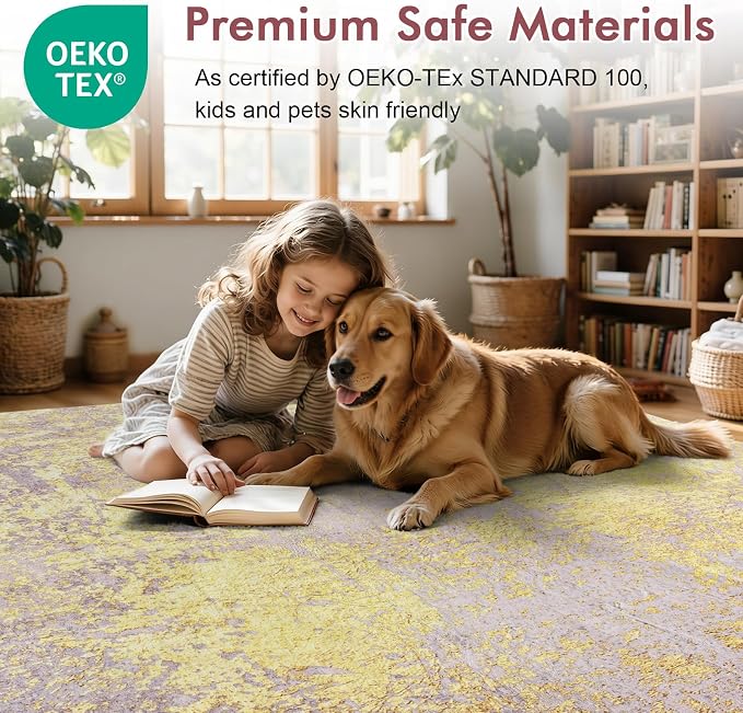 5x7 Ft Area Rugs for Living Room, Soft Non-Slip Washable Rugs Modern Abstract - Image 5