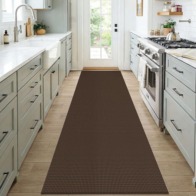 KOZYFLY Woven 3x7 Washable Kitchen Runner Rug, Non Slip Wide Runners by KOZYFLY