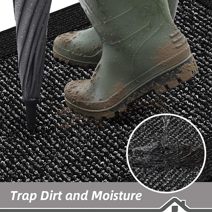 BEQHAUSE Indoor Door Mat 20" x 32", Dirt Trapper Door Mats Non-Slip Entryway - Image 3