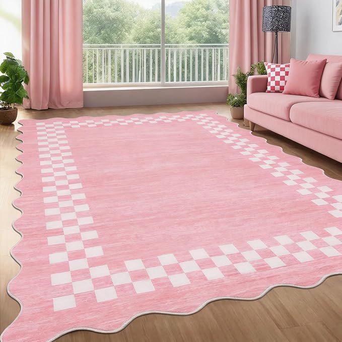 GarveeHome 8x10 Area Rug for Living Room Scalloped Washable Large Bedroom Rug - Image 9