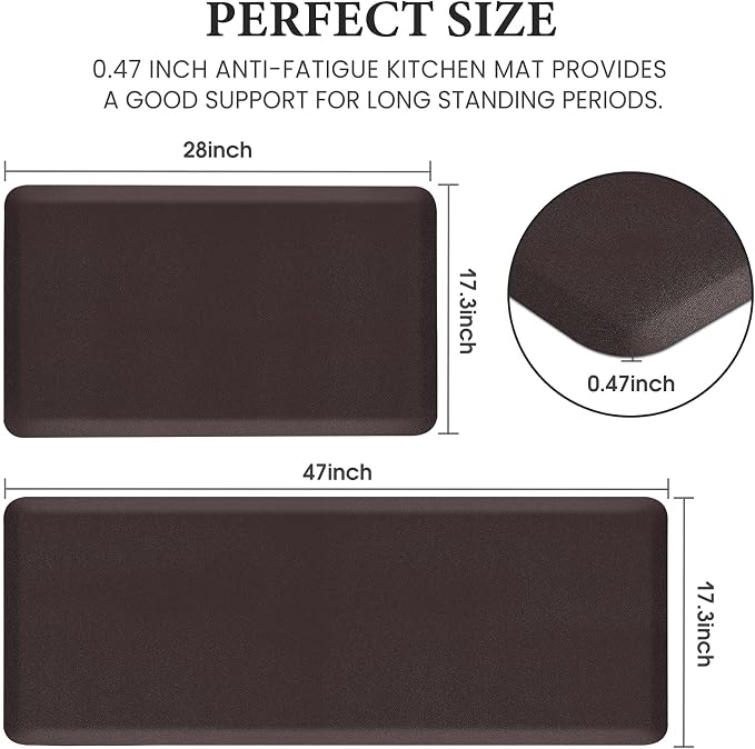 HappyTrends 2 PCS Kitchen Mat Cushioned Anti-Fatigue Floor Mat, Heavy Duty - Image 2