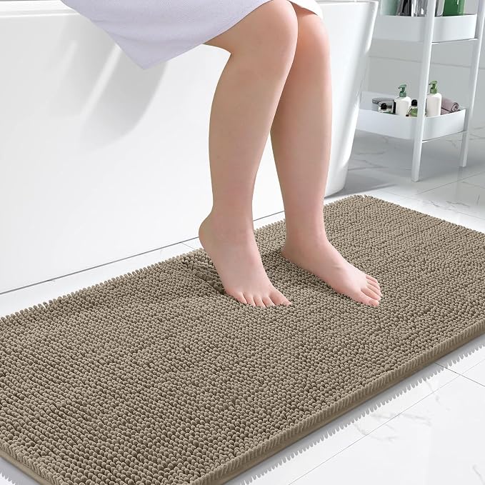 OLANLY Large Bathroom Rugs 45x27, Extra Soft Absorbent Chenille Bath Rugs by OLANLY