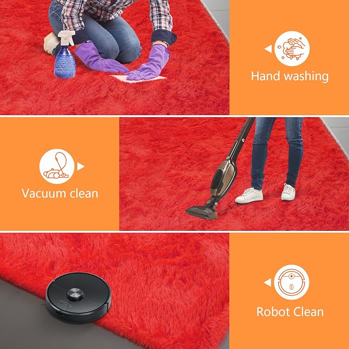 Shag Runner Rug for Bedroom Living Room 3x7 Upgrade Non-Slip Fluffy Soft - Image 5
