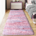 Soft Runner Rugs for Bedroom Hallways, 2x6 Abstract Pink Fluffy Shag Throw Area by Ailyei