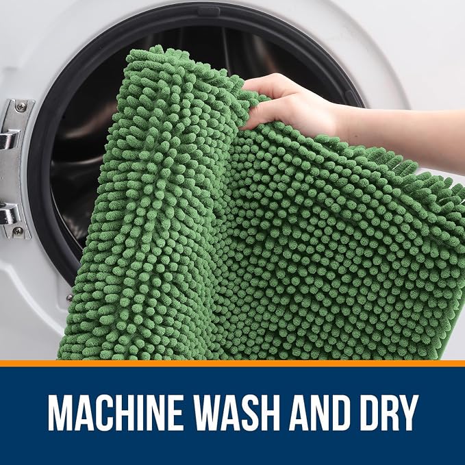 OLANLY Small Bathroom Rugs 24x16, Extra Soft Absorbent Chenille Bath Rugs - Image 5
