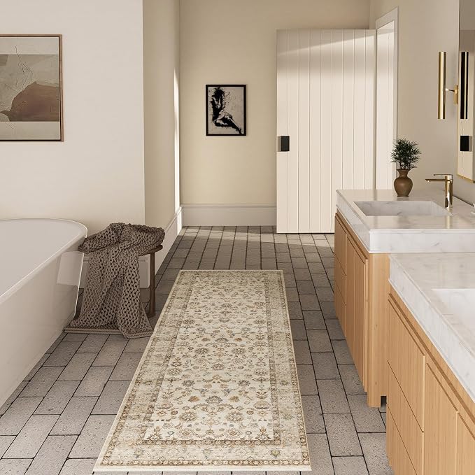 Machine Washable Hallway Runner Rug: 2'x10' Kitchen Rugs Stain Resistant Non - Image 5