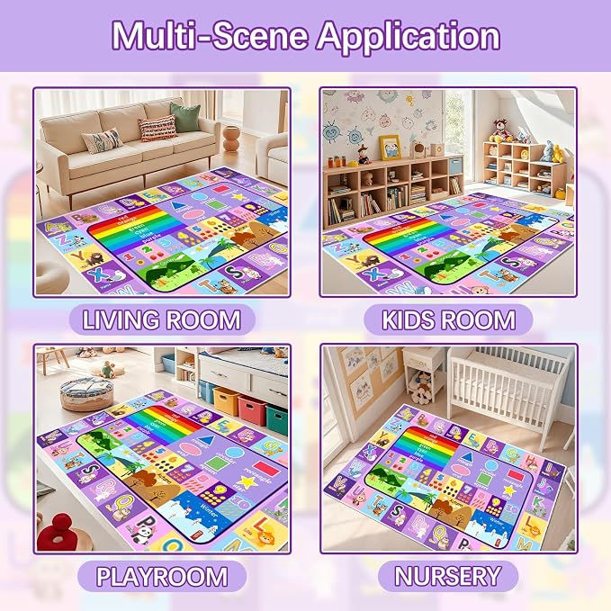 ABC Rugs for Kids Playroom 5 x 7 Feet, Alphabet Rug Educational Learning Play - Image 6