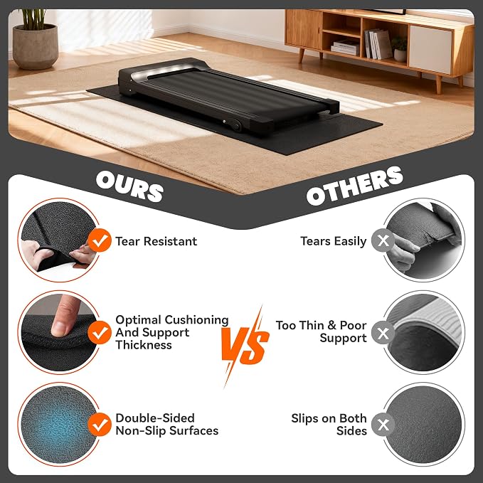 Stepwaver Walking Pad Mat for Carpet, Treamill Mat for Hardwood Floors - Image 4