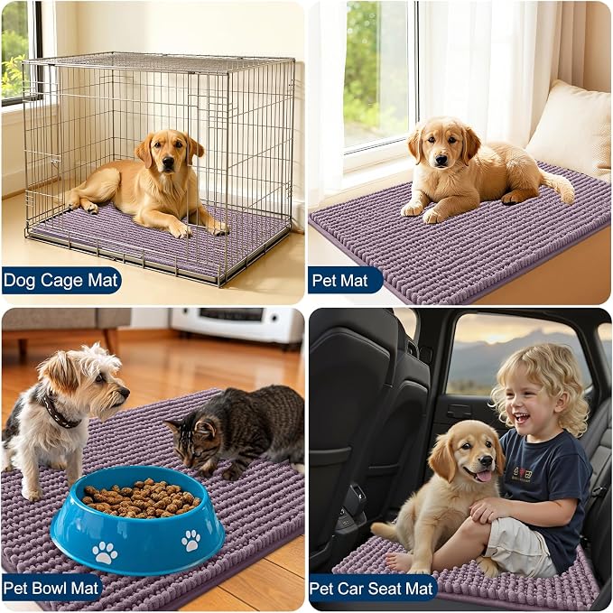 OLANLY Dog Door Mat for Muddy Paws 44x24, Ultra Absorbent Chenille Mud Doormat - Image 7