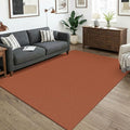 KOZYFLY Orange Washable 5x7 Living Room Rug, Non Slip Woven Area Rugs, Braided by KOZYFLY
