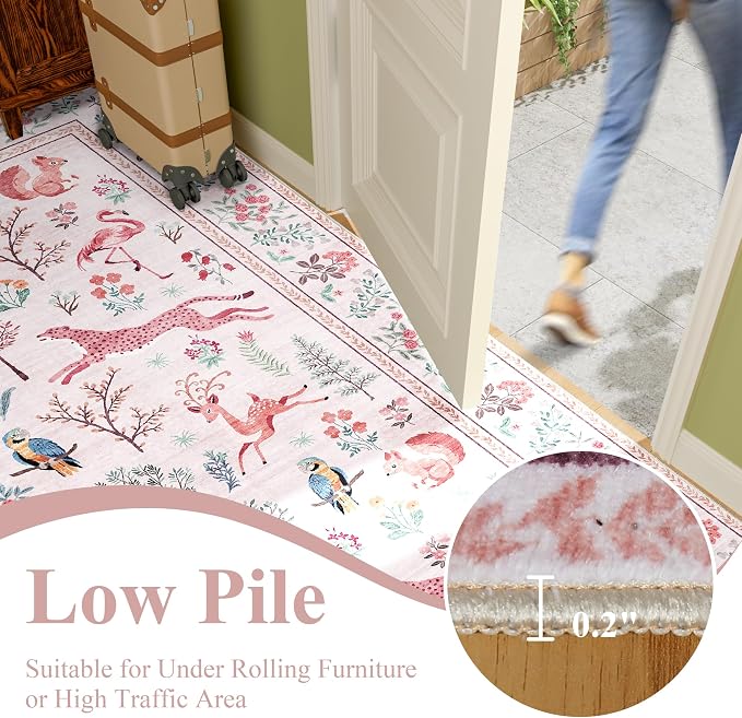 DUKINO 8x10 Rug, Washable Animal Living Room Rug - Image 8