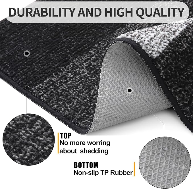 Kitinjoy Indoor Outdoor Door Mat, 44x24 Non-Slip Absorbent Dirt Trapper - Image 3