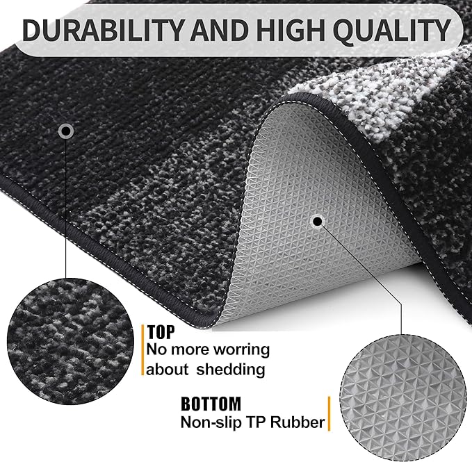 Kitinjoy Indoor Outdoor Door Mat, 50x30 Non-Slip Absorbent Dirt Trapper - Image 3
