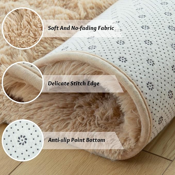 Andecor Soft Fluffy Bedroom Rugs, 6 x 9 Feet Indoor Shaggy Plush Area Rug - Image 9