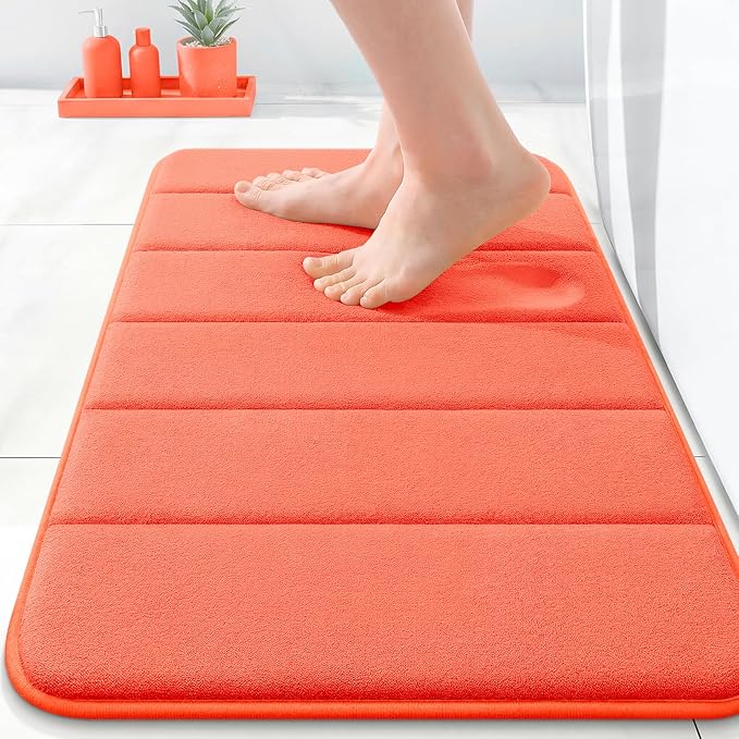 OLANLY Memory Foam Bath Mat 24x16, Super Soft Absorbent Bathroom Rugs, Quick Dry by OLANLY