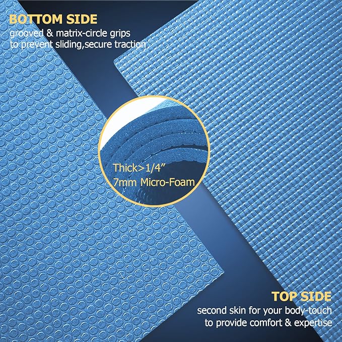 GXMMAT Large Yoga Mat 6'x4'/6'x6'/7'x5', Extra Thick Workout Mats - Image 4