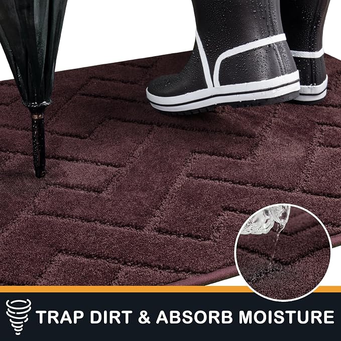 PURRUGS Dirt Trapping Door Mat 32" x 47", Non-Slip Machine Washable Entry Rug - Image 5