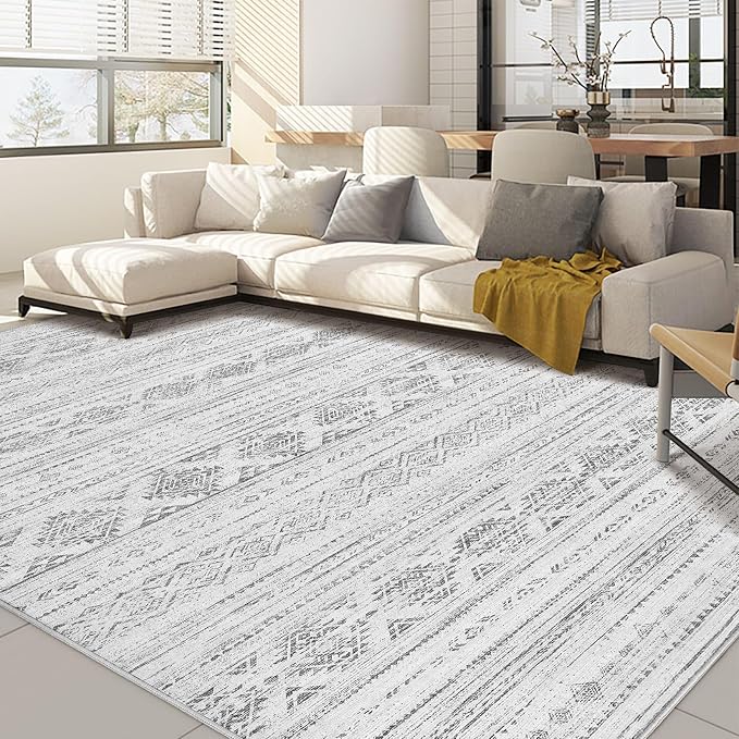 Nakagishi 5x7 Area Rugs Living Room: Washable Boho Large Neutral Soft Farmhouse - Image 2