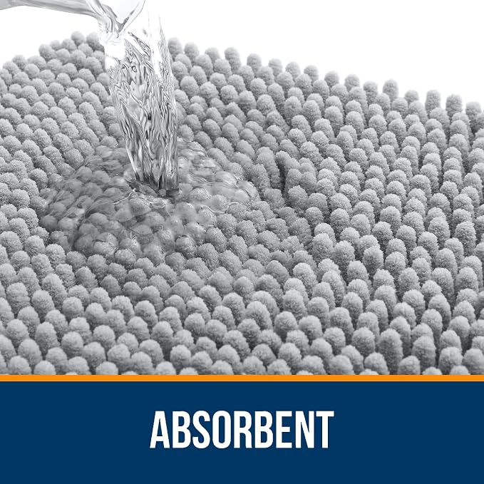 OLANLY Toilet Rugs U-Shaped 24x24, Extra Soft Absorbent Chenille Contour - Image 4