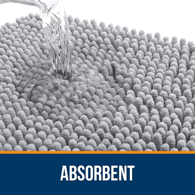 OLANLY Large Bathroom Rugs 70x46, Extra Soft Absorbent Chenille Bath Rugs - Image 4