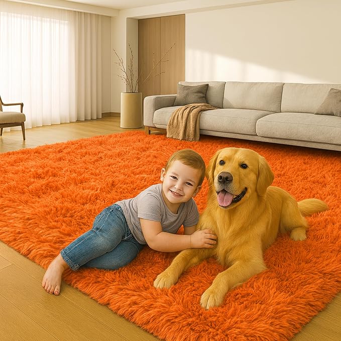 8x10 Area Rugs Living Room, Large Plush Fluffy Bedroom Carpet, Non-Slip - Image 5