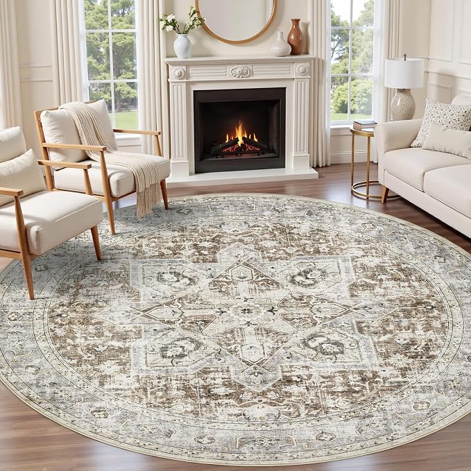 Tortania 6' Round Area Rug Living Room Rugs by Tortania