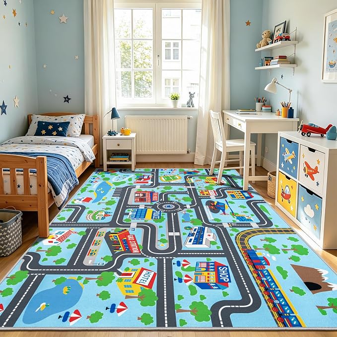 Capslpad Kids Rug Educational Learning Rug 6.6' x 9.8' Classroom Carpet Traffic - Image 5