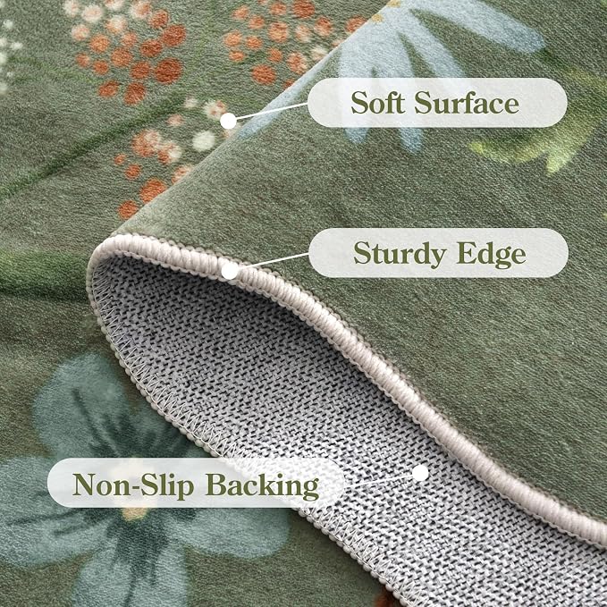 Lahome Floral Washable Rugs, 4X6 Rug - Image 6