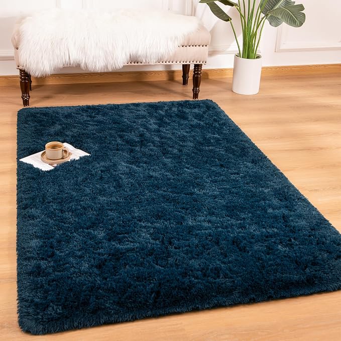 Andecor Soft Fluffy Bedroom Rugs, 3 x 5 Feet Indoor Shaggy Plush Area Rug by Andecor