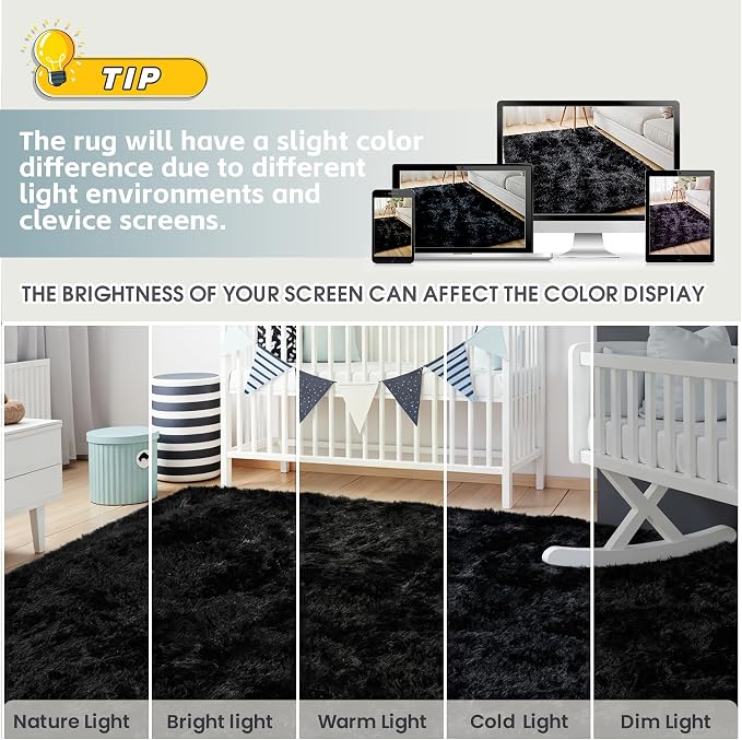 8x10 Area Rug for Living Room, Ultra Soft Fluffy Shag Rugs for Bedroom - Image 7
