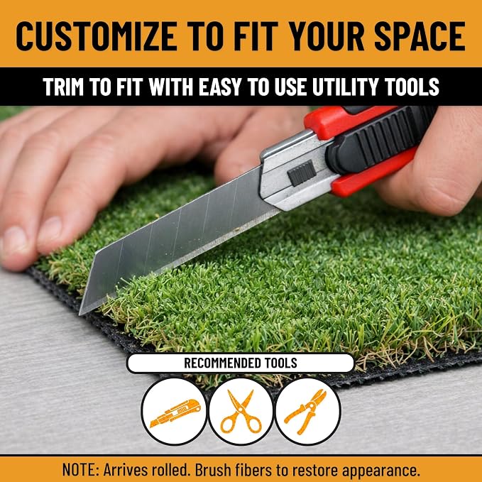 Ottomanson Artificial Turf Natural 78" x 54', Realistic Grass Carpet - Image 8