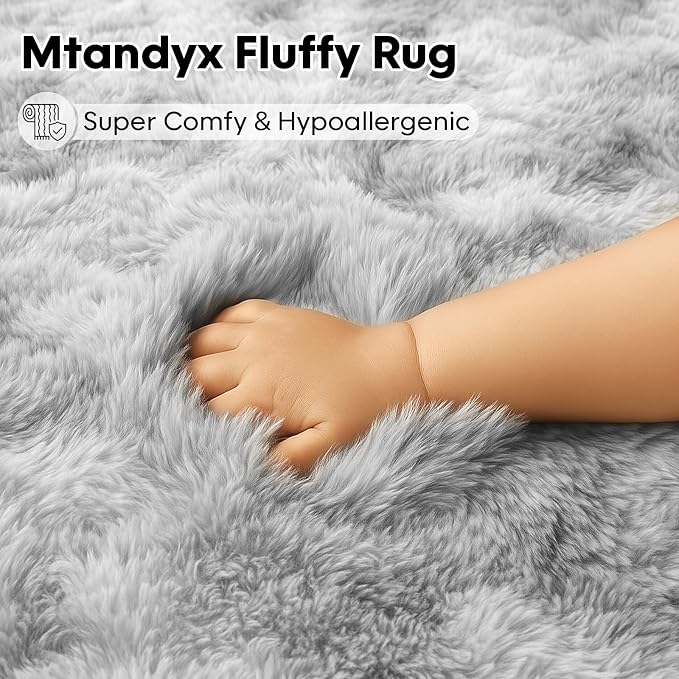 Large 9x12 Area Rug for Living Room, Soft Shag Rugs for Bedroom, Non-Slip Ultra - Image 2