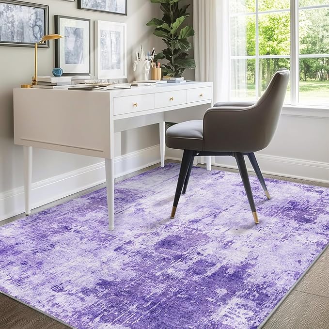 RELEANY Washable Area Rugs 5'x8' Non-Slip Modern Abstract Soft - Image 3