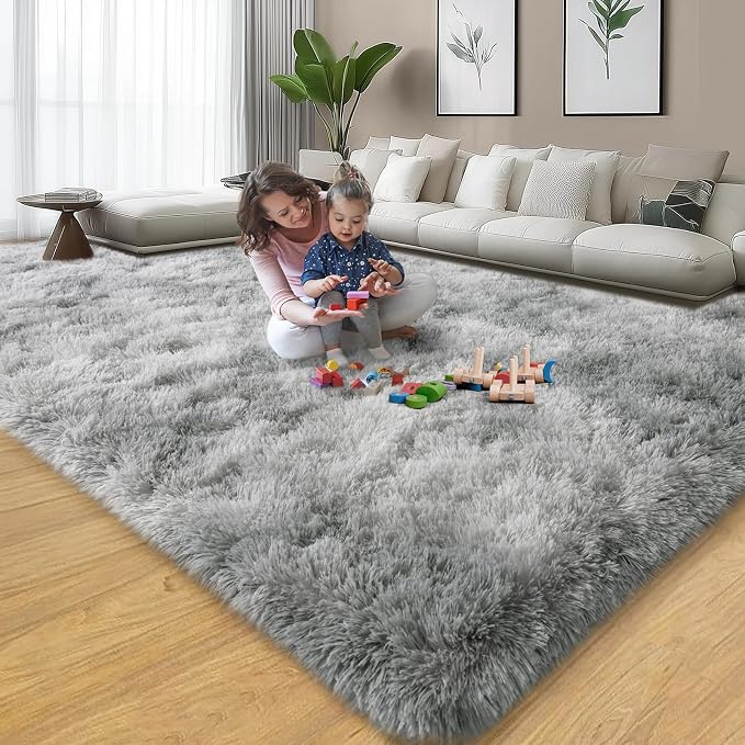 qulint 6x9 Area Rugs for Living Room, Soft Fluffy Bedroom Area Rug 6x9 Shag - Image 7